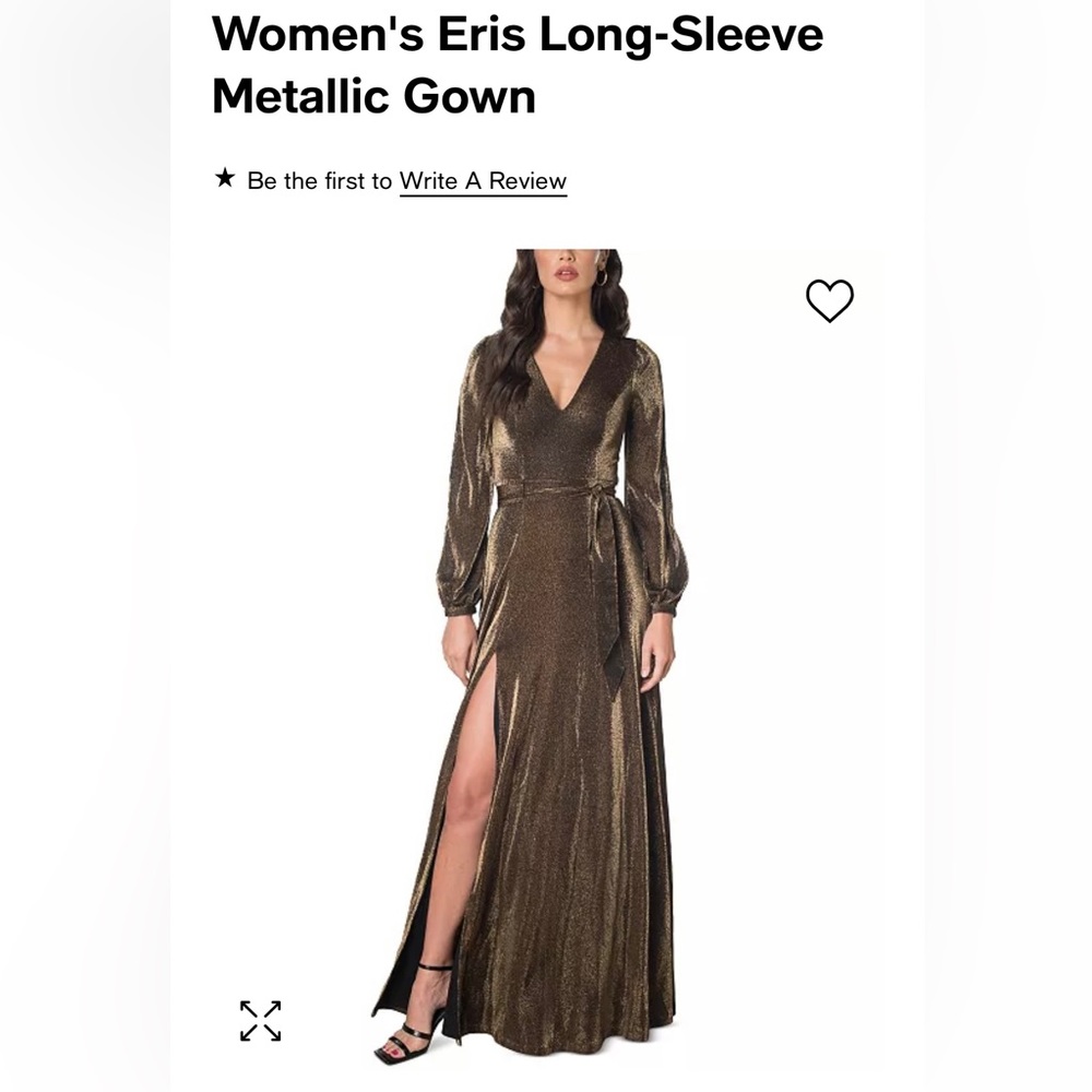 Dress the Population long sleeve metallic gown